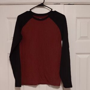 George Men's Long Sleeve Shirt - Black and Dark Red